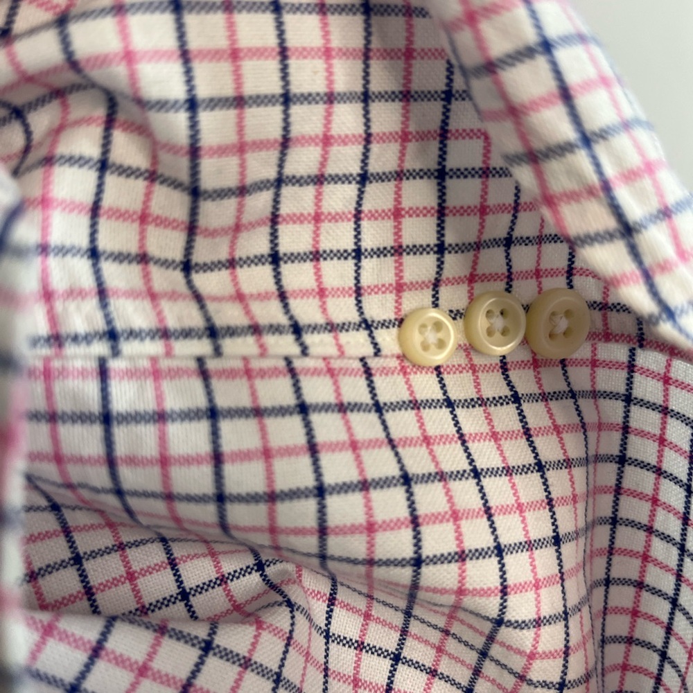 Ralph Lauren men’s classic fit white blue and‎ pink plaid long sleeve button L - Picture 2 of 5